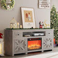 Grey Oak Electric Fireplace TV Stand for TVs up to 80 in - Farmhouse