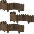 Wood Garden Edging Small Picket Panels - Rustic Border for Flower Beds