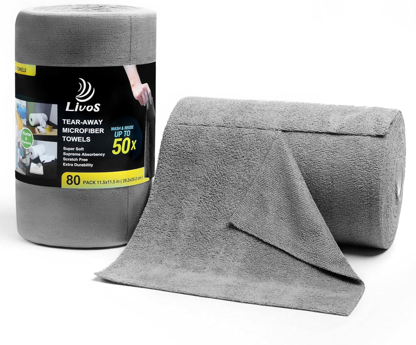 Ultimate Absorbent Grey Cleaning Cloths - 80 Pack