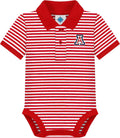 Creative Knitwear College Baby Striped Polo Bodysuit - Cute Team