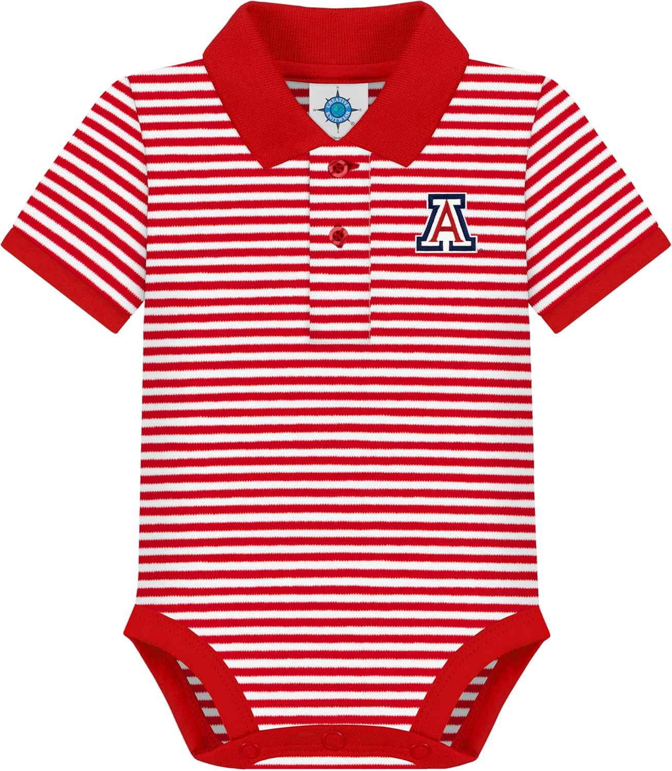 Creative Knitwear College Baby Striped Polo Bodysuit for Infants