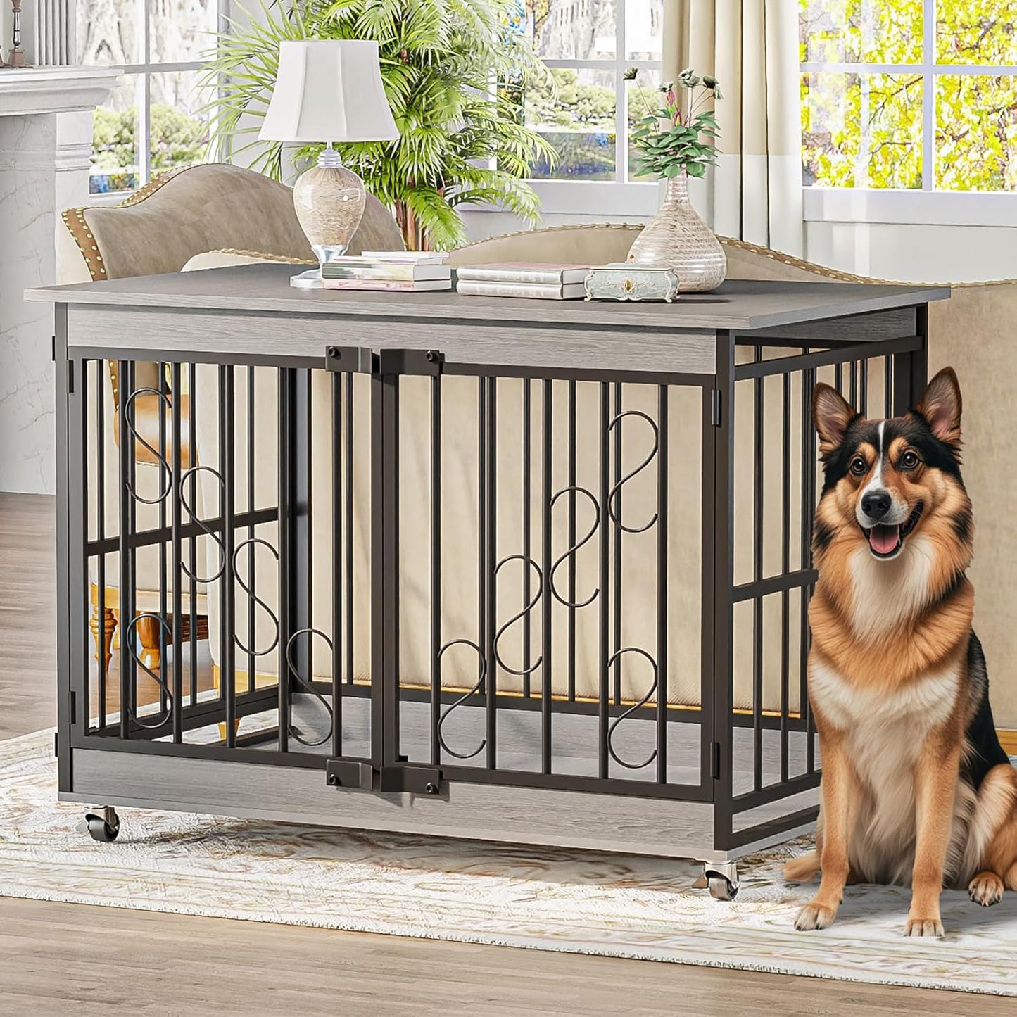 Spacious 48 Inch Dog Crate Furniture for Medium and Large Dogs