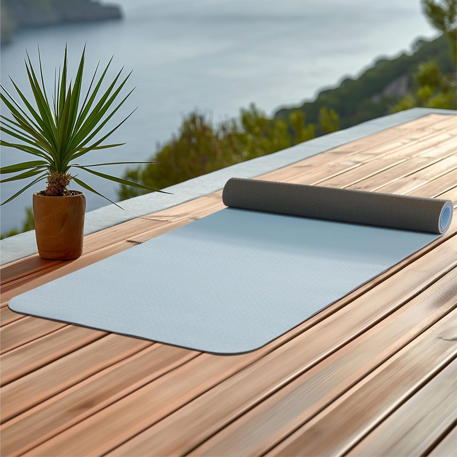Navaris TPE Pilates Mat - Non-Slip 4mm Workout Mat