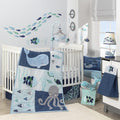 Oceania 6-Piece Baby Crib Bedding Set - Blue Ocean Nautical Theme