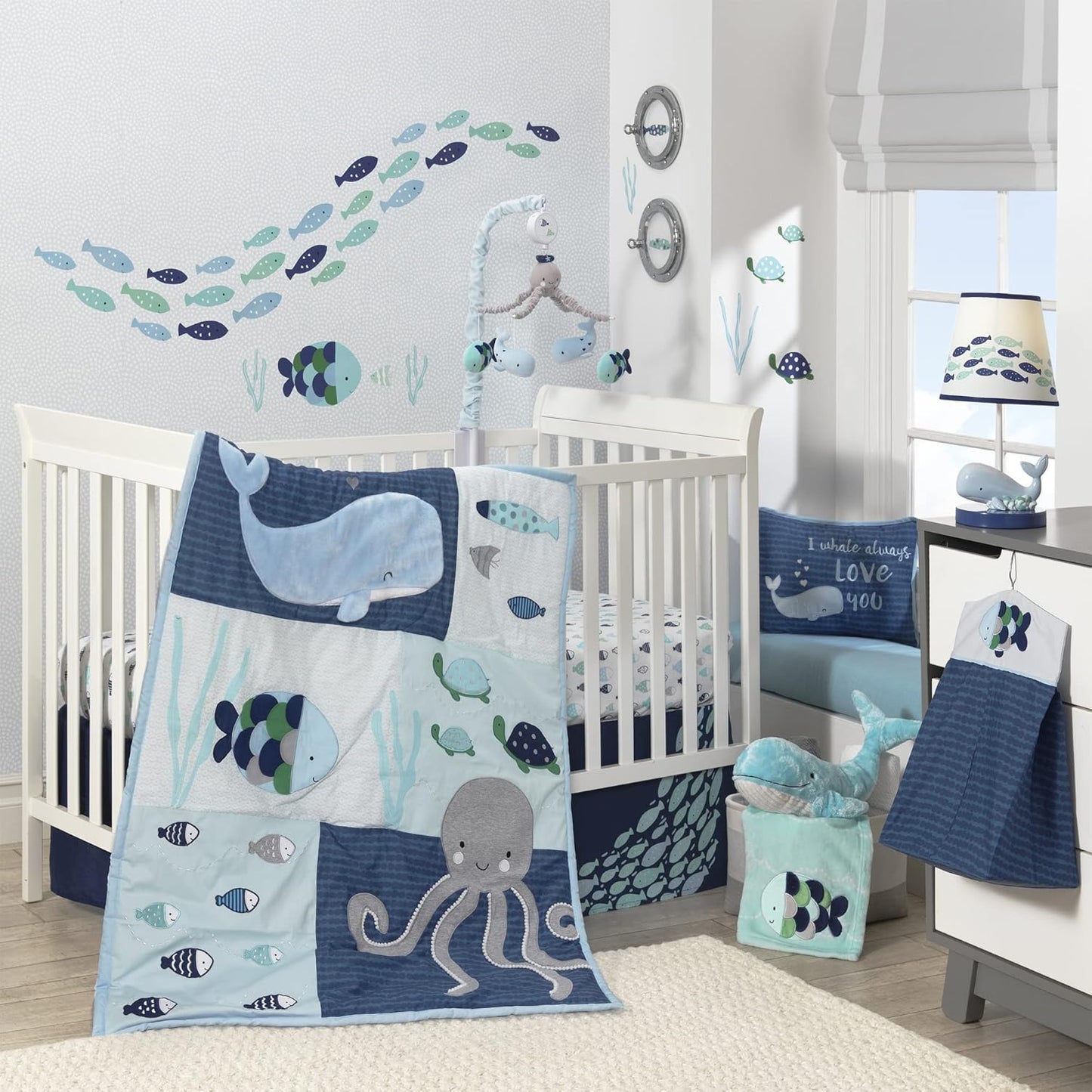 Lambs & Ivy Oceania 6-Piece Baby Crib Bedding Set for Boys