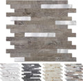 Gray Wood with Metal Peel and Stick Tile Backsplash - 10 Sheets (12ft