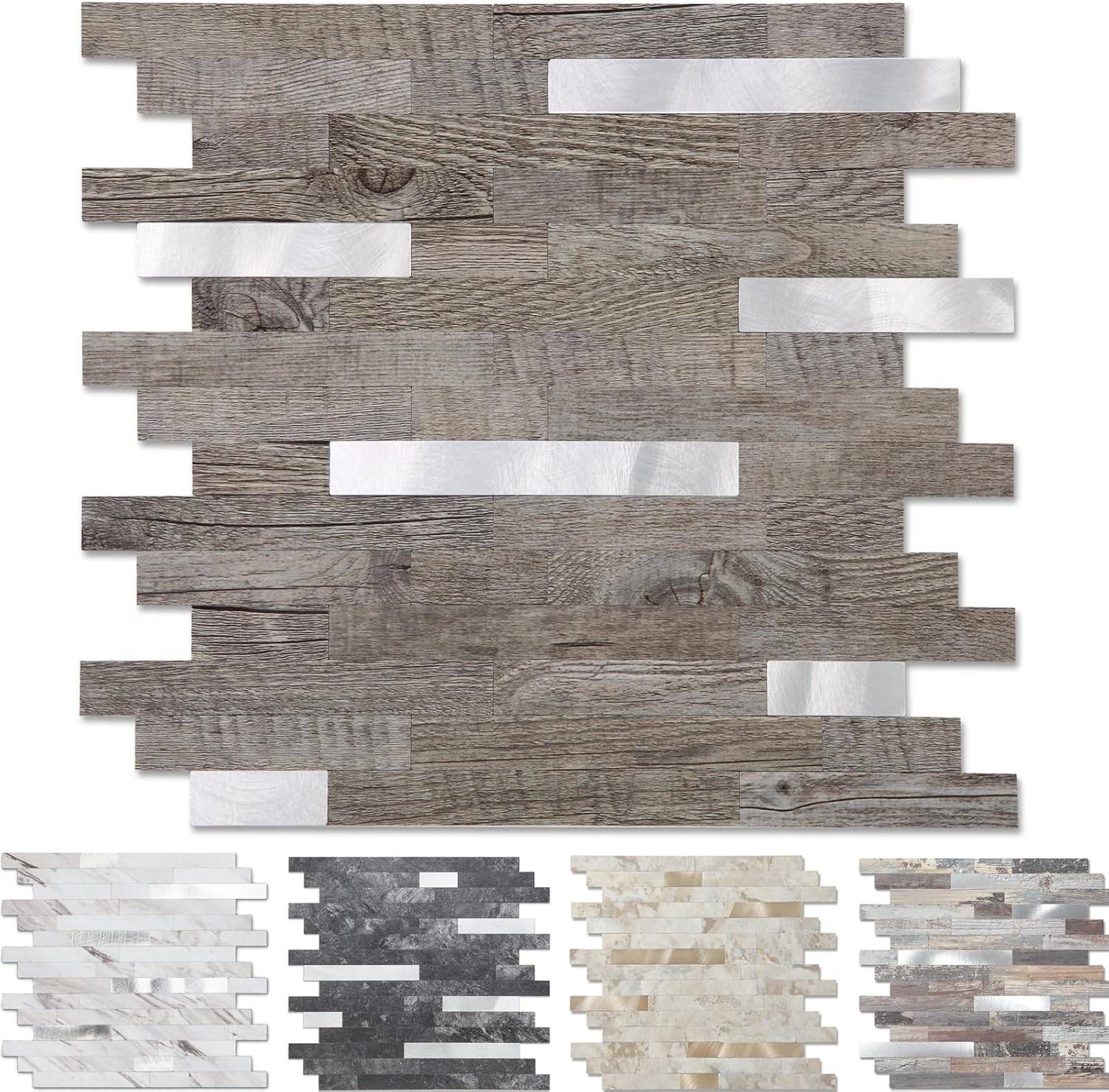Yipscazo Peel and Stick Stone Metal Tile Backsplash for Home