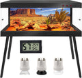 Bearded Dragon Tank with Metal Mesh Top and Stand - Tempered Glass