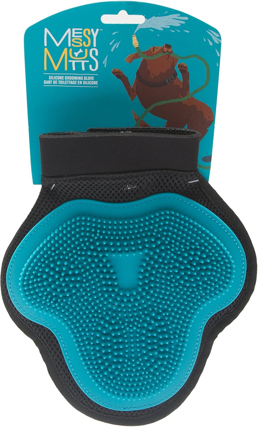 Reversible Silicone Pet Grooming Glove | Gentle Massage & Hair Removal | Blue