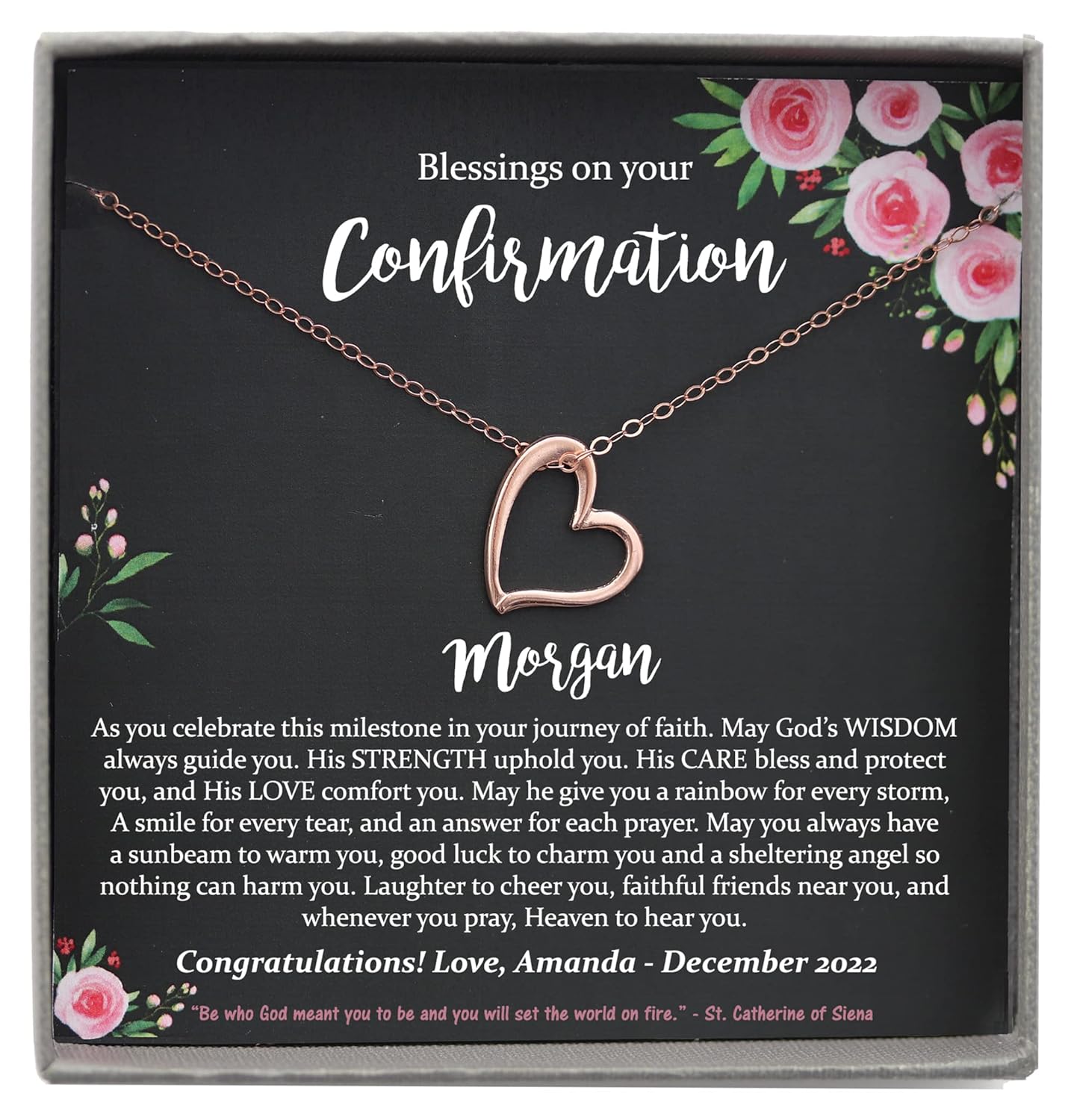 Personalized Confirmation Gifts for Girls - Heart Necklace