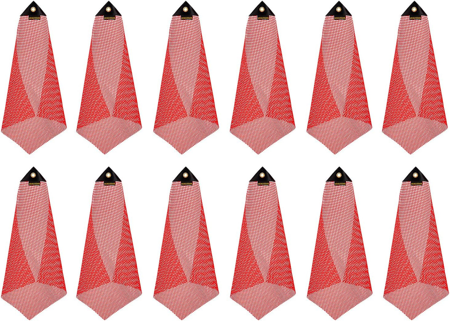Safety Flags 18 x 18 Inch Pack of 12 Heavy Duty Grommet Flags