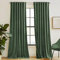 Elegant Green Velvet Curtains 84 in Long - Light Blocking, Insulated