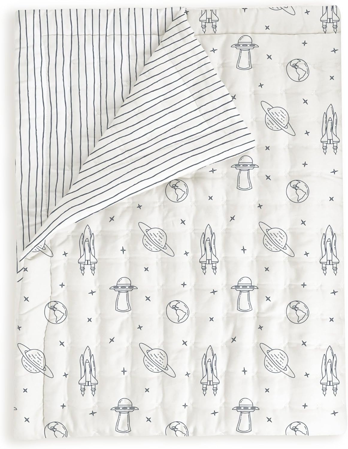 Organic Toddler Comforter - Soft Reversible Crib Blanket