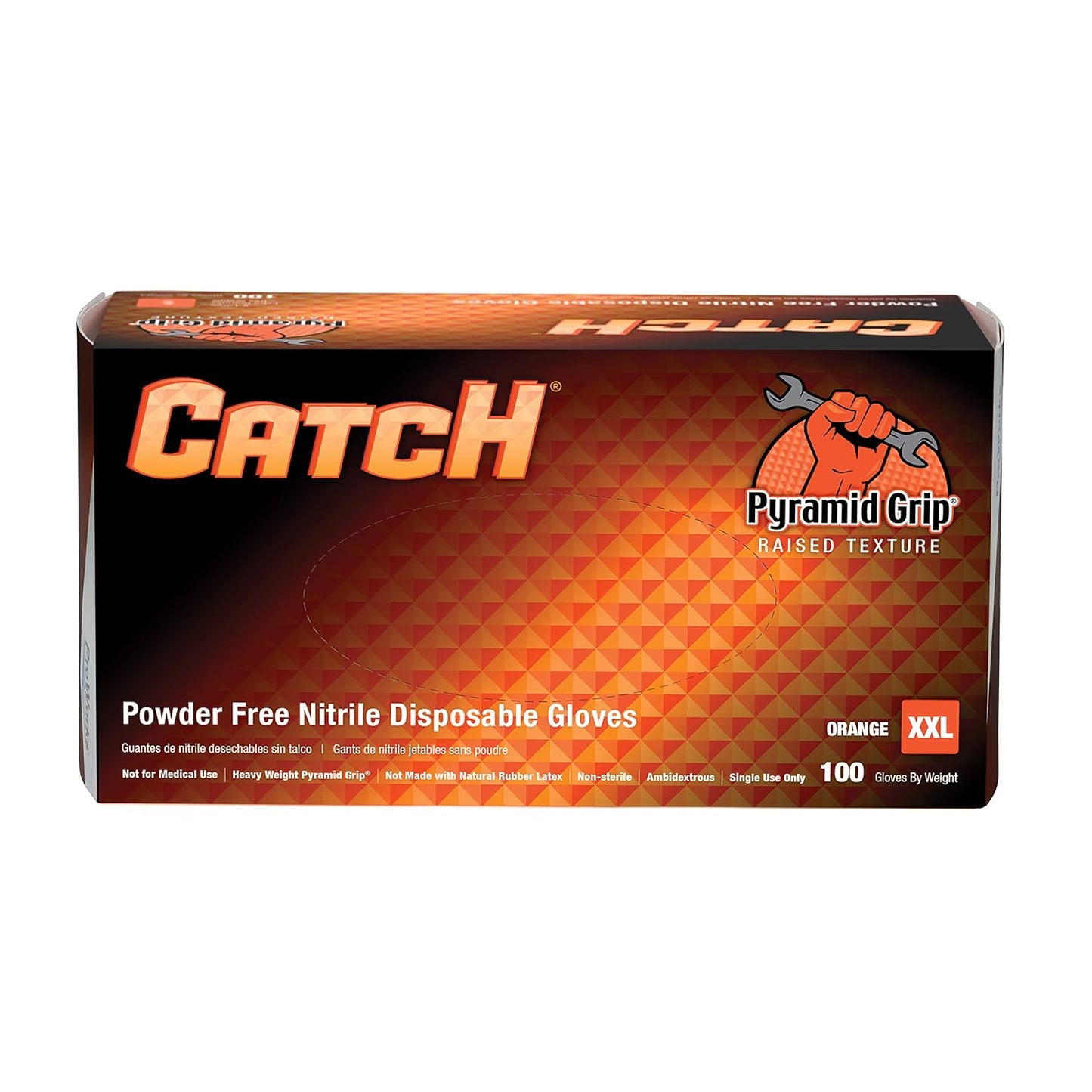 Adenna CAT459 Orange Nitrile Gloves - Raised Grip Extra Protection