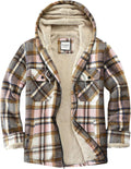 Women's Full Zip Fleece Flannel Jacket Plaid Sherpa Lined Jacket Long