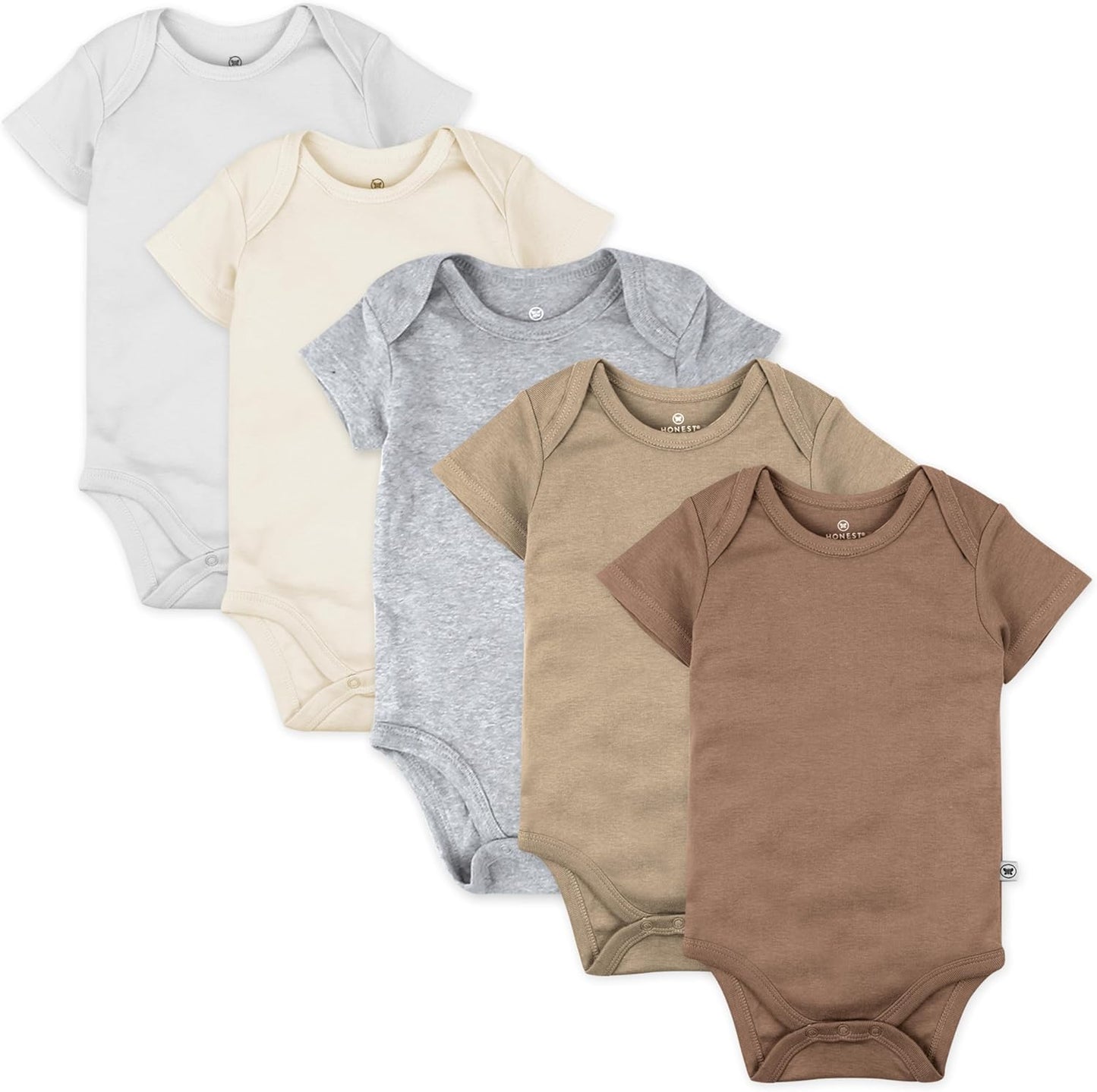 Organic Cotton Bodysuits for Infants - 5-Pack Short Sleeve Set