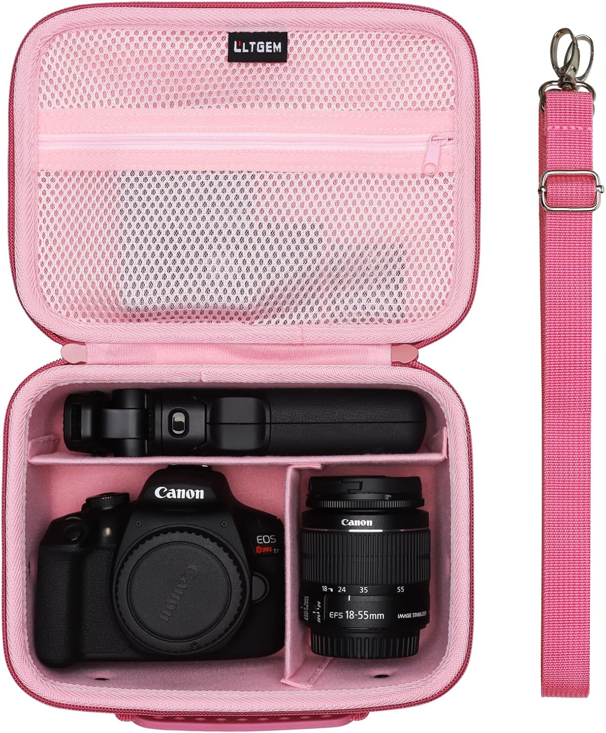 Camera Case for Canon EOS Rebel T7 and Other DSLRs - Magenta+Pink