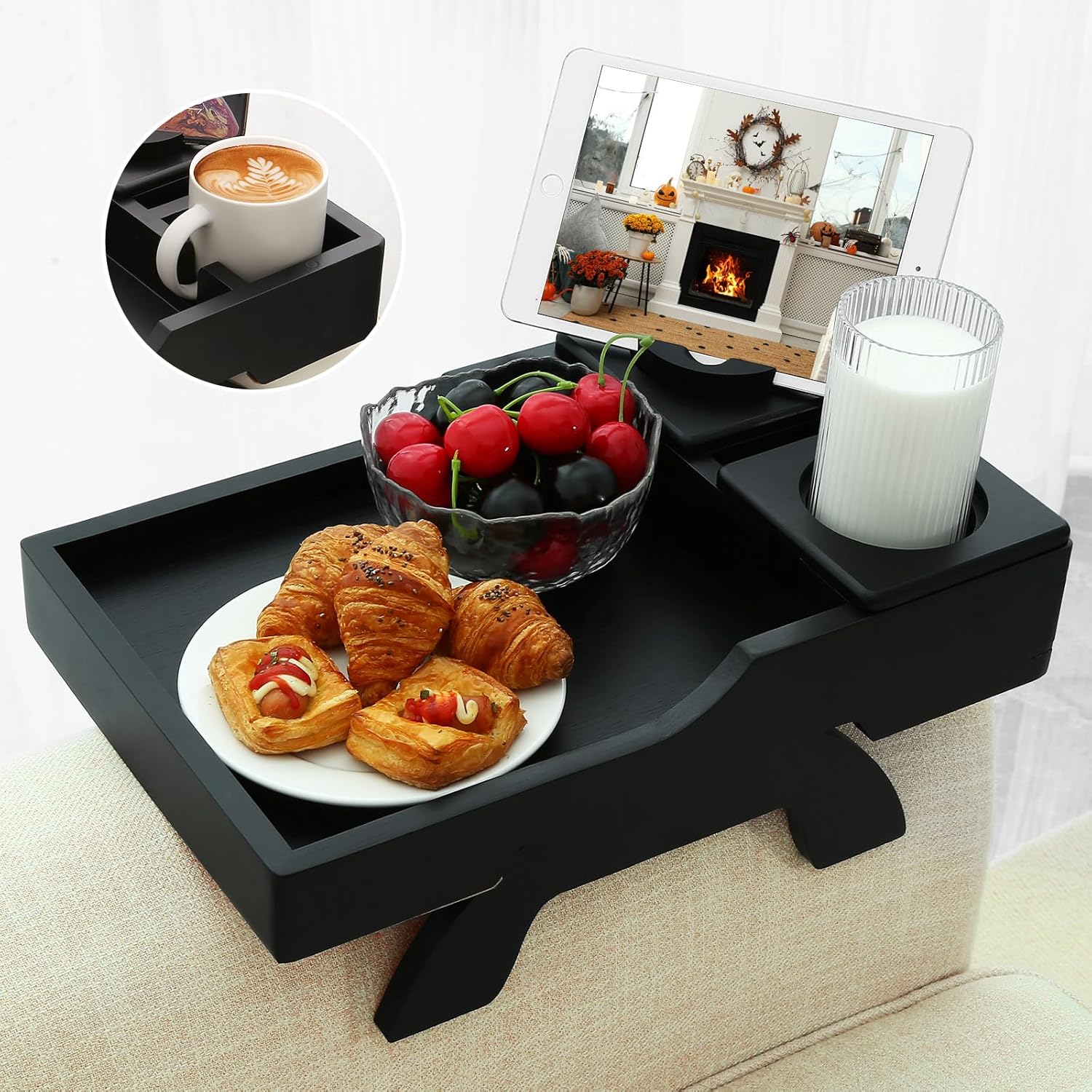 360 Rotating Sofa Arm Tray - BAMBOOTRAY