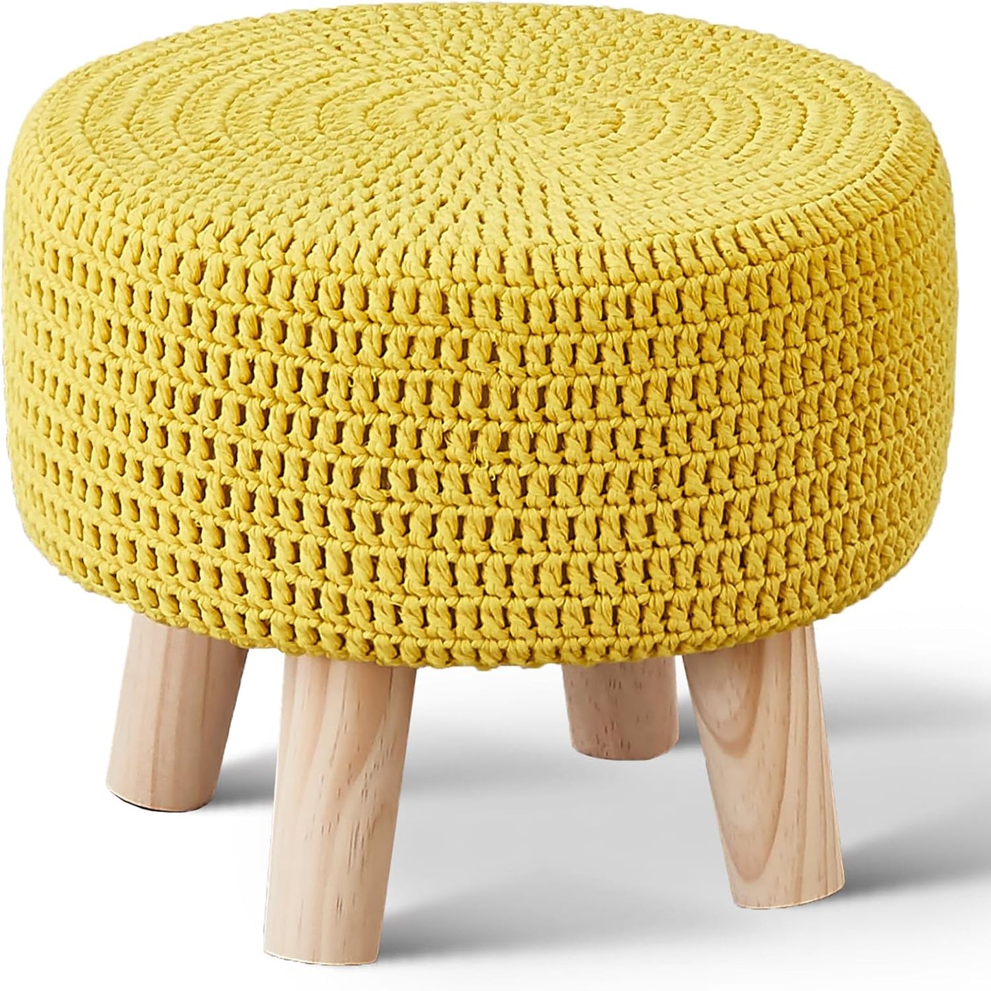 Wimarsbon Small Hand Knitted Pouf for Stylish Home Decor