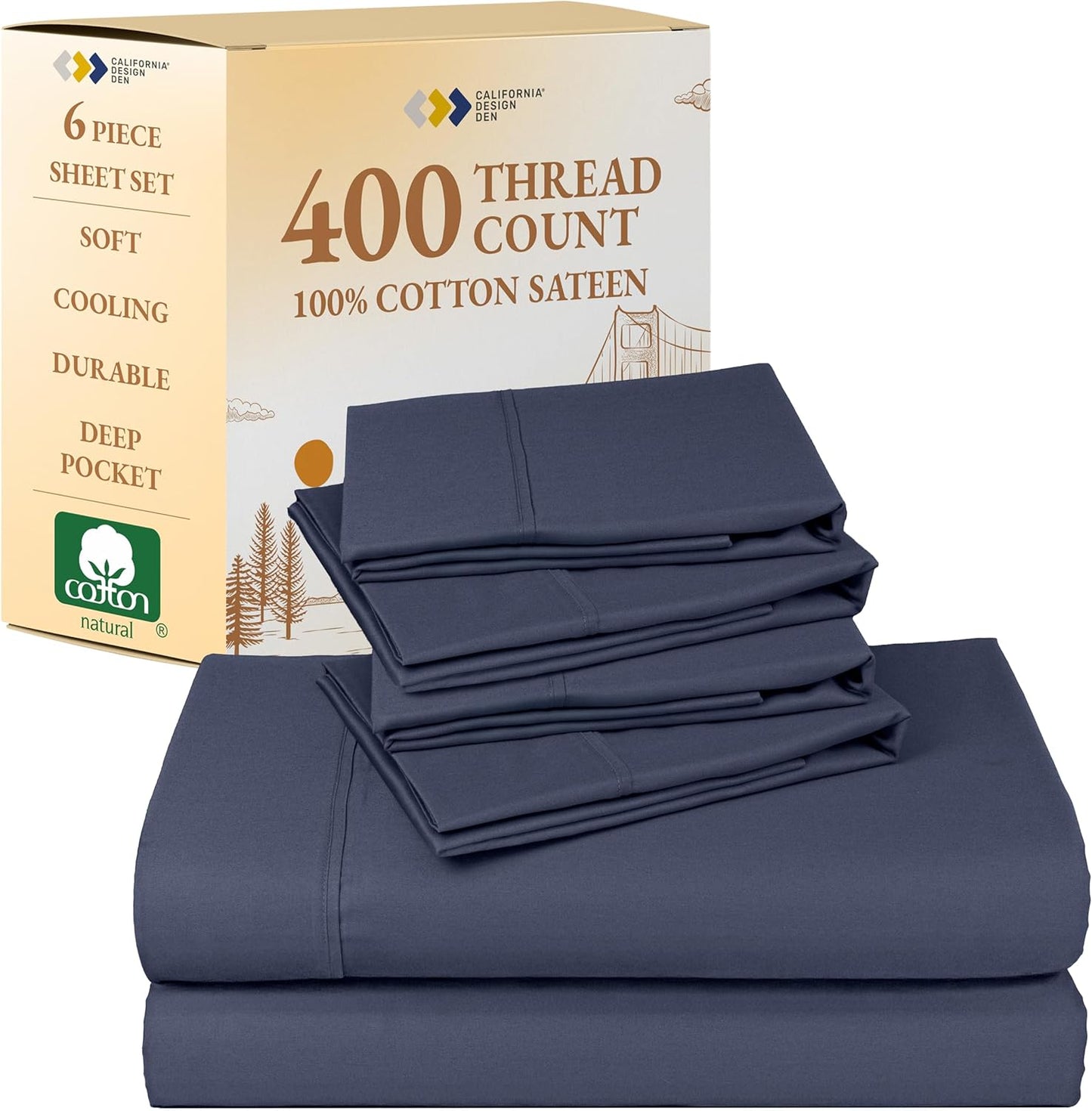 California Design Den 6-Pc Queen Size Sheet Set for Comfort