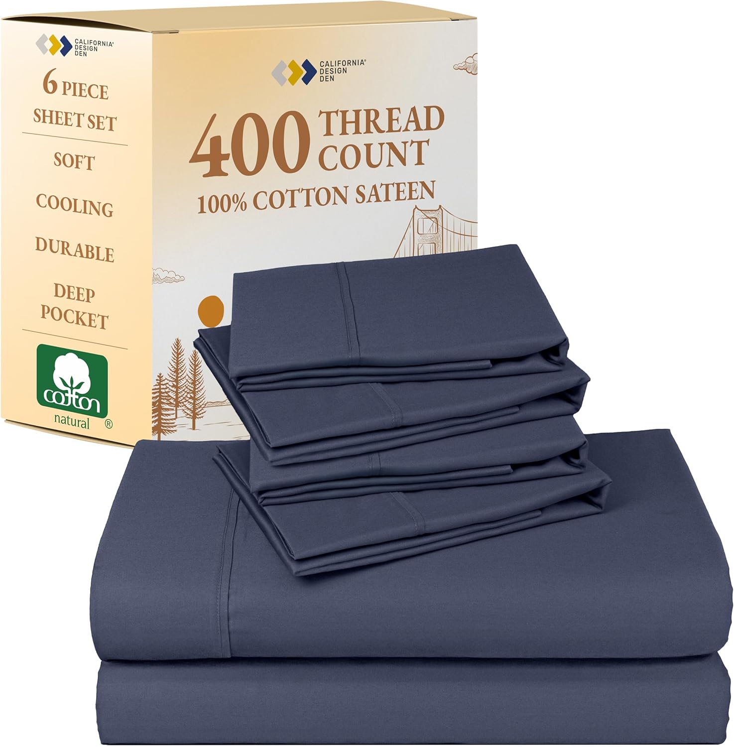 California Design Den 6-Pc Queen Size Sheet Set for Comfort