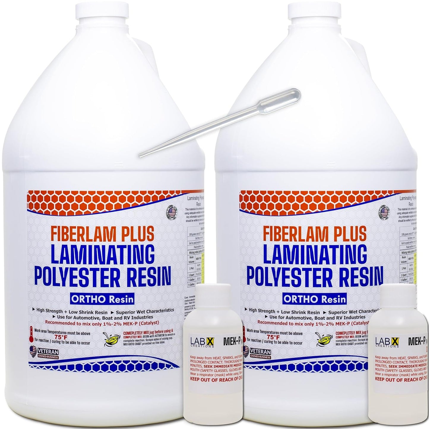 FIBERLAM Plus Polyester Resin 1-10 Gallon for Fiberglass Projects