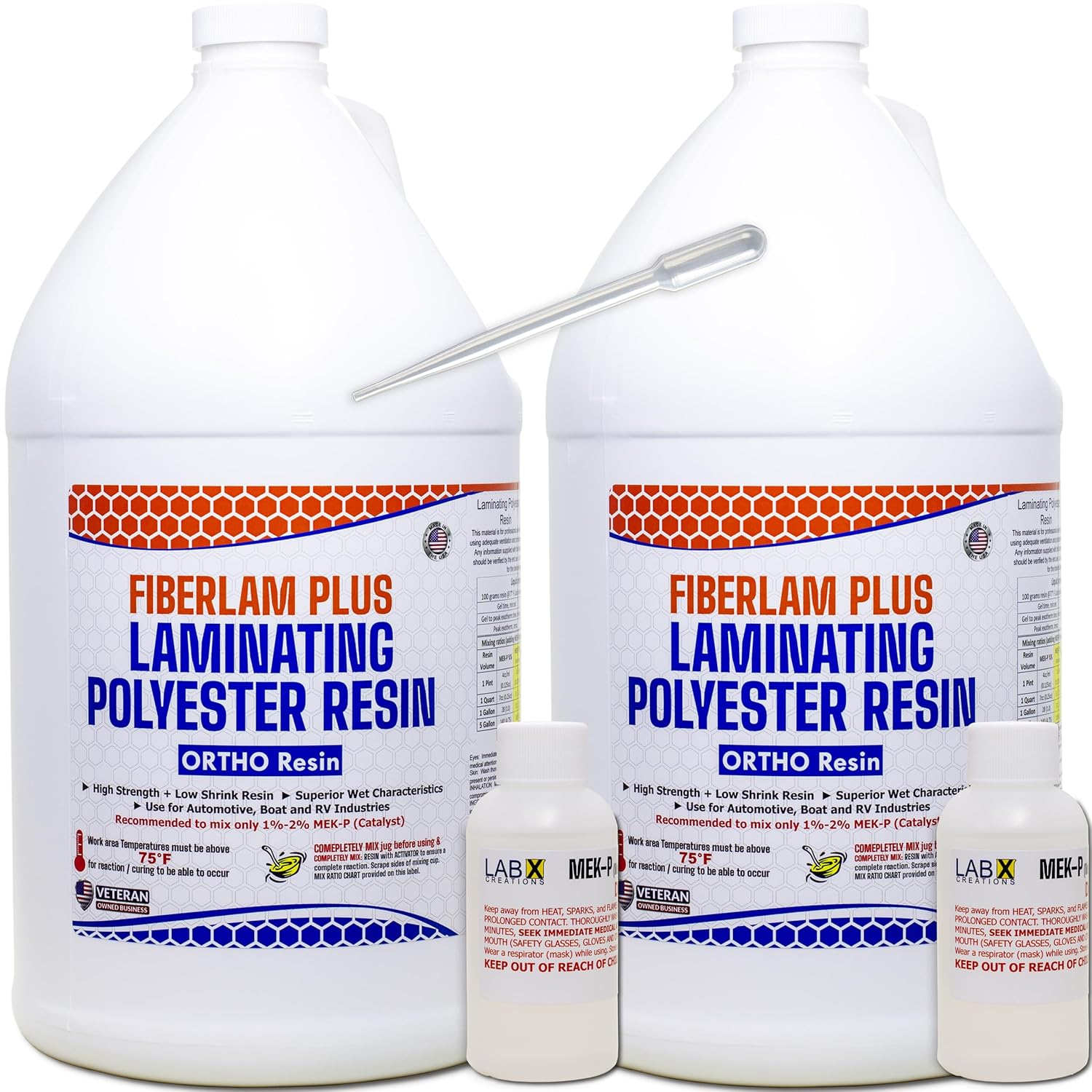 FIBERLAM Plus Polyester Resin 1-10 Gallon for Fiberglass Projects