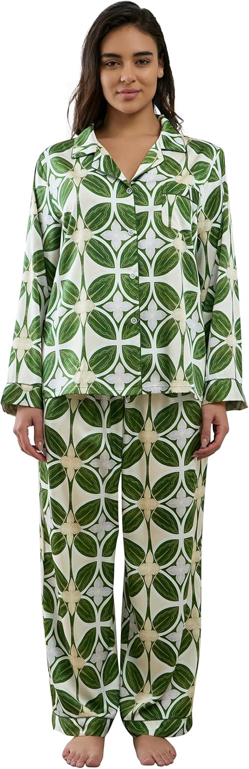 Womens Silk Satin Pajamas Set for Comfortable Sleepwear