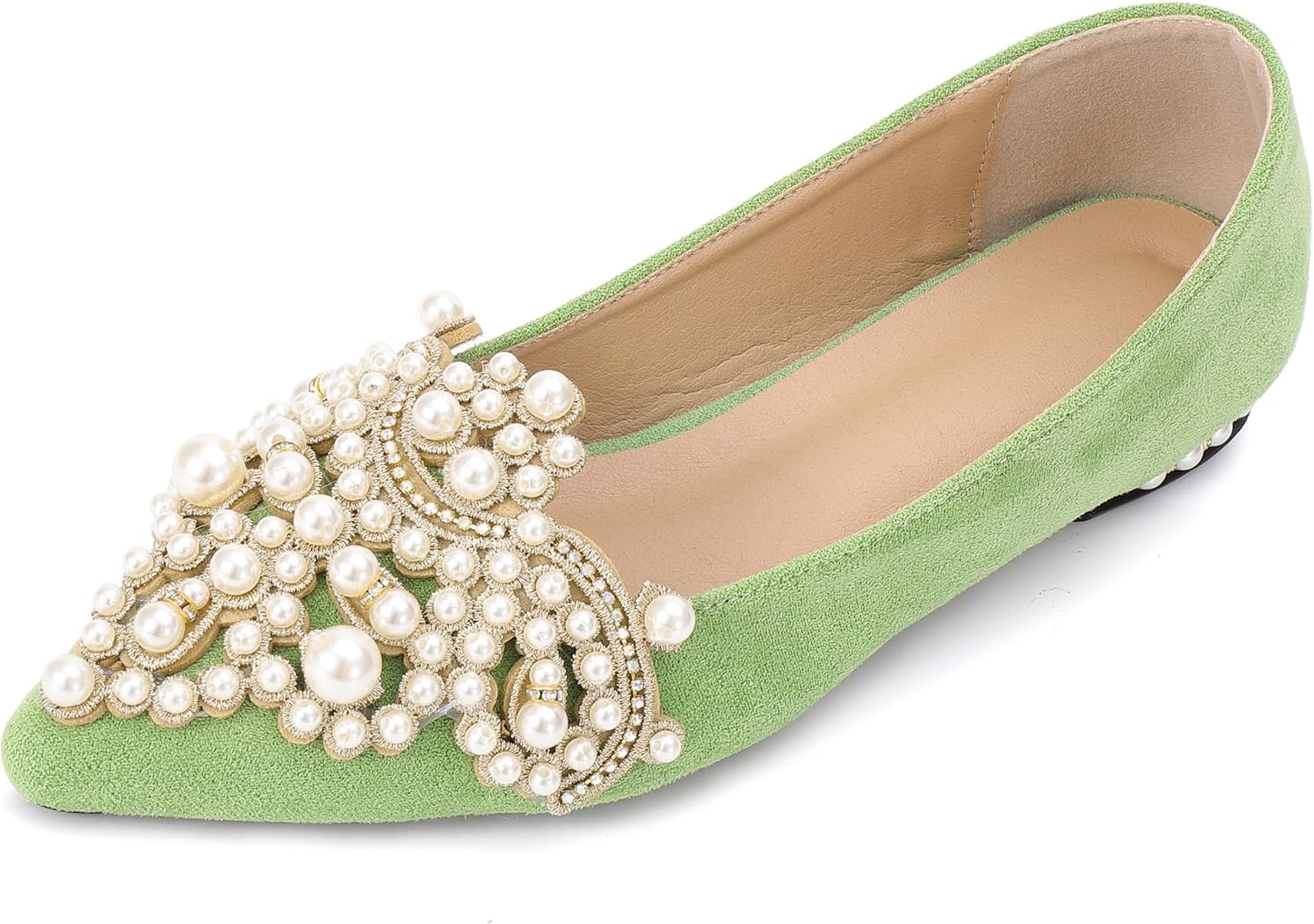 Bling Rhinestone Pointed Flat Shoes for Women - Elegant Comfort