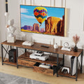TV Stand with Fabric Drawer for 50 55 in TV - 47in Rustic Brown
