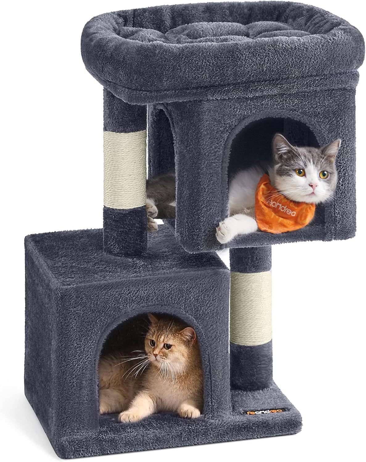 Feandrea Cat Tree for Kittens with Large Perch and Caves