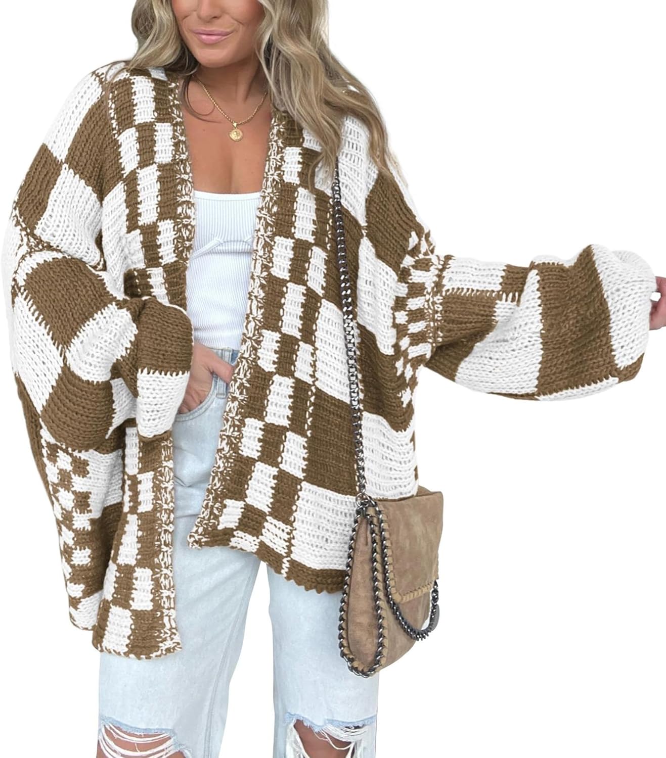 BTFBM Casual Cardigan Sweater for Women Fall 2025 Fashion