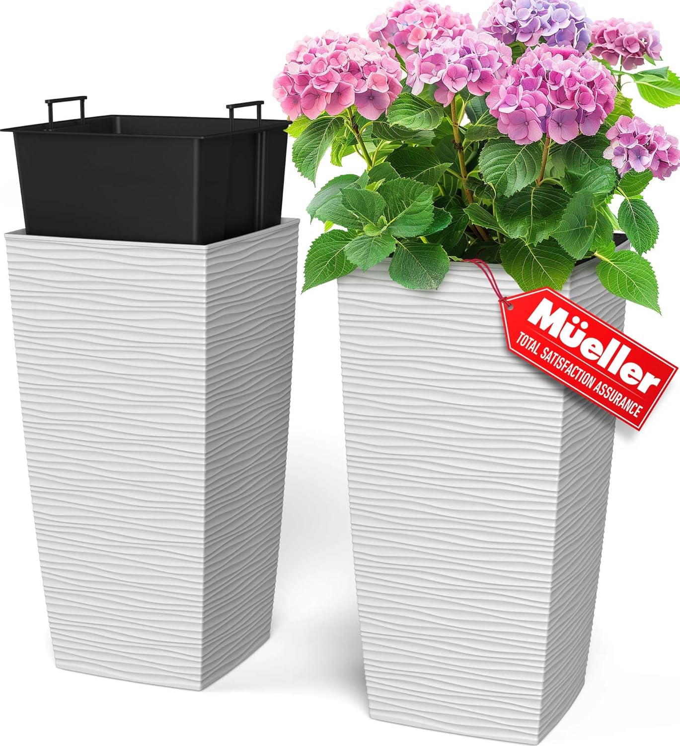Mueller M-Resin Heavy Duty Tall Planters for Indoor and Outdoor