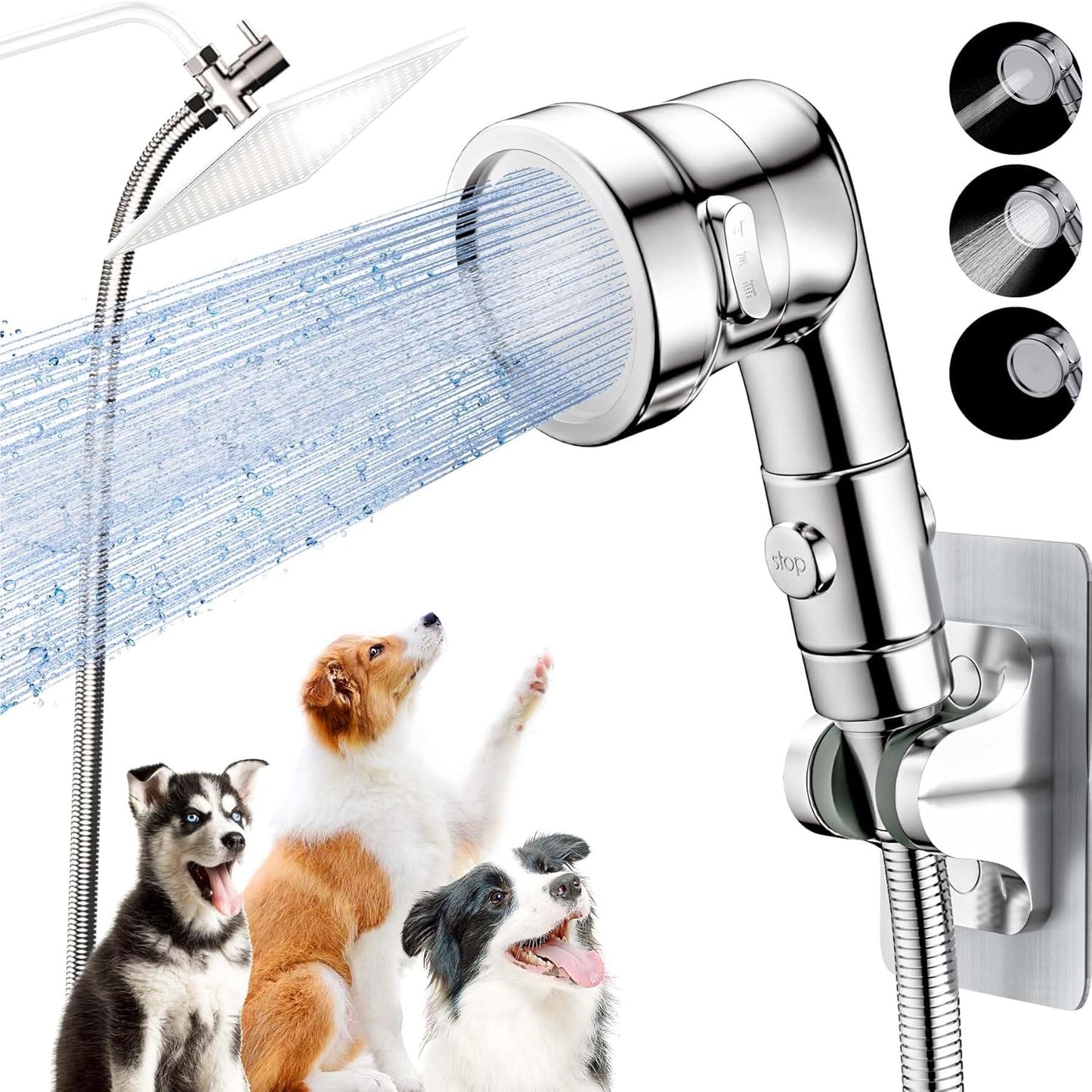 Dog Shower Attachment for Convenient Dog Bathing with 3 Modes