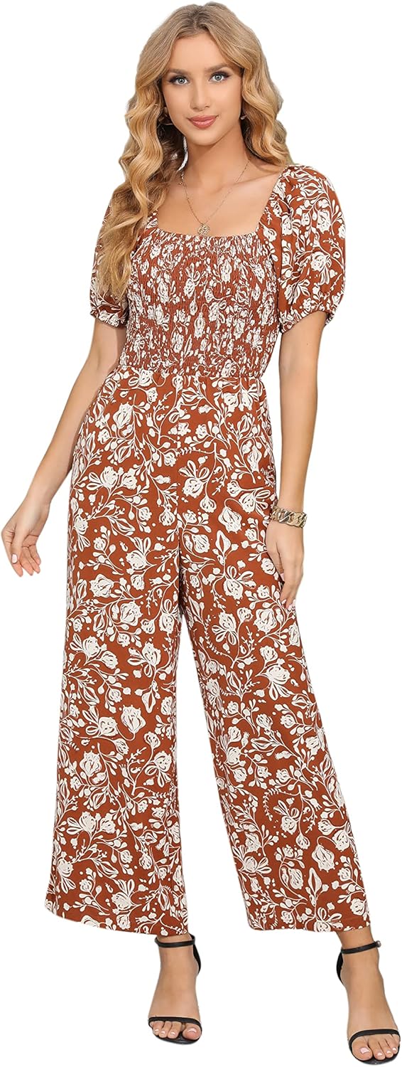 Floral Summer Jumpsuits for Women - Dressy Casual One Piece