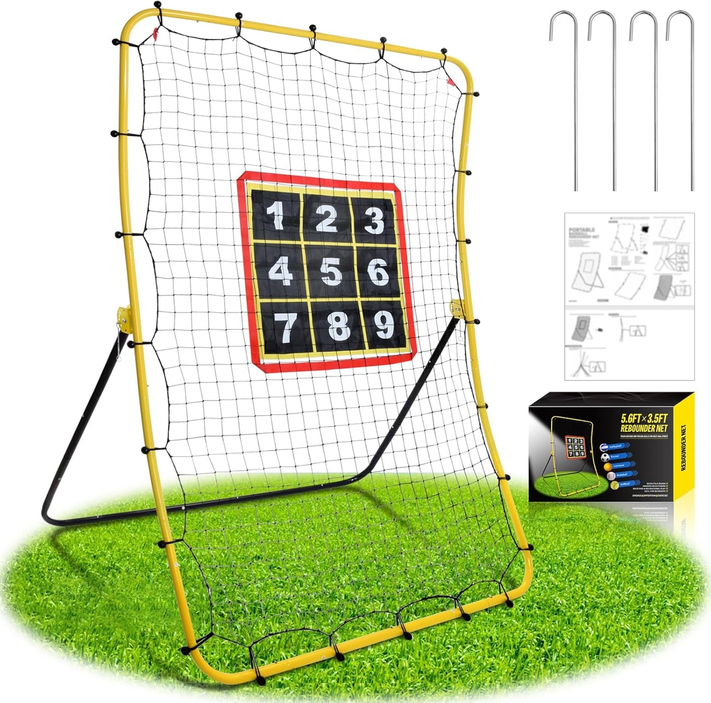Eastgoing Baseball and Softball Rebounder Net for Multi-Sport Use