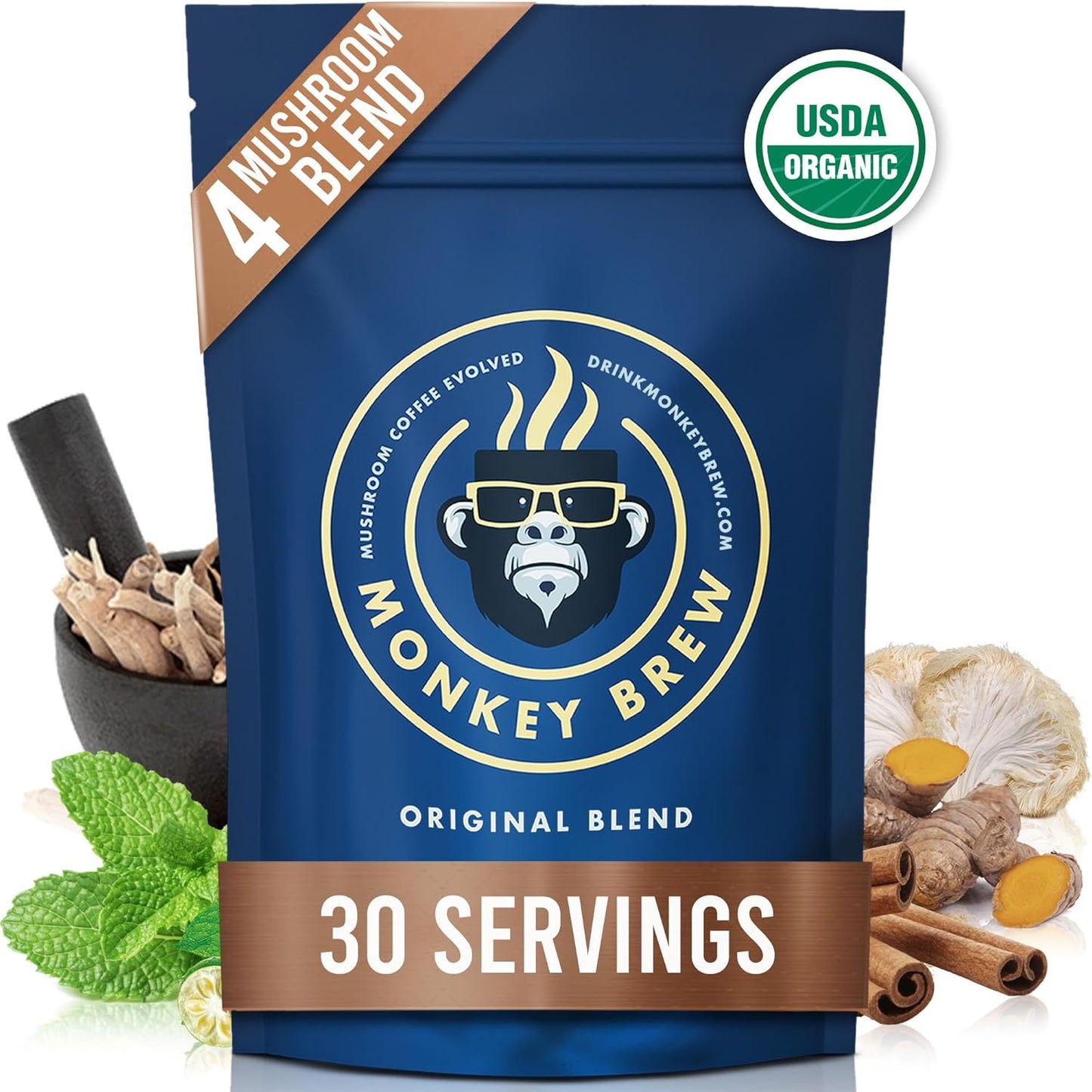 Organic Nootropic Mushroom Blend - Promotes Focus & Energy