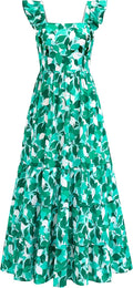 Summer Dresses for Women 2025 Ruffle Smocked Floral Maxi