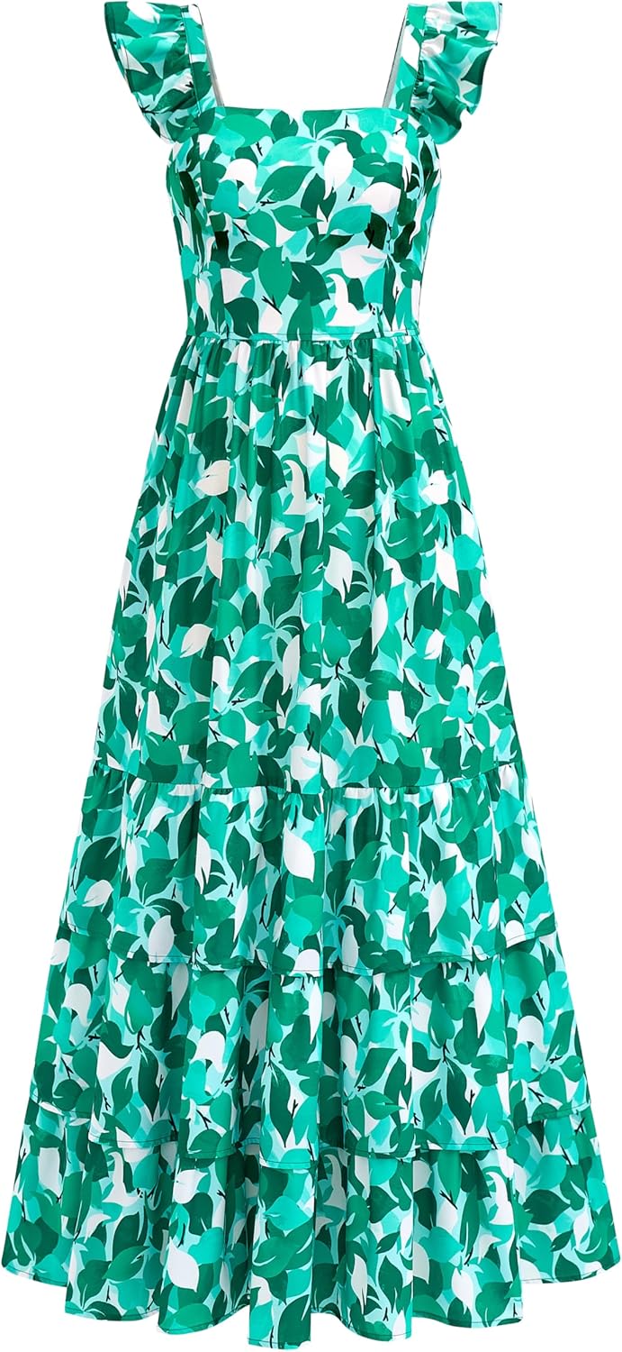 Dowerme Summer Dresses for Women 2025 Casual Ruffle Maxi