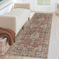 KUTA Runners for Hallways 2x6 Terracotta - Soft Vintage Floral Runner