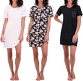 Women's Short Sleeve Nightgown Dress 3 Pack - Soft (Style GNCF)
