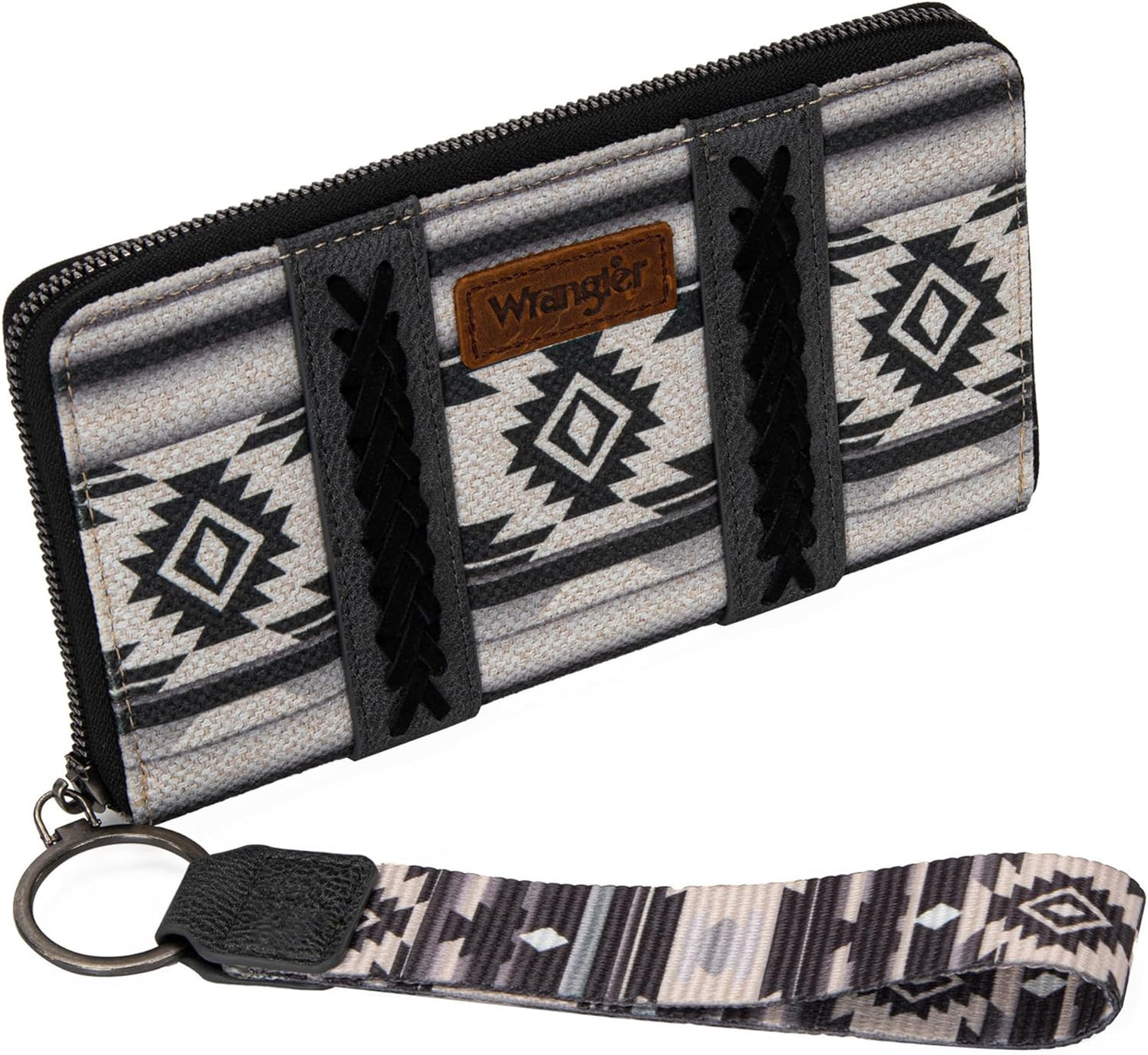 Wrangler Wristlet Western Wallet for Women with Aztec Design
