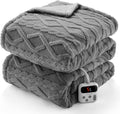 CAROMIO Electric Blanket Twin Size - Thick Sherpa Heated Comfort