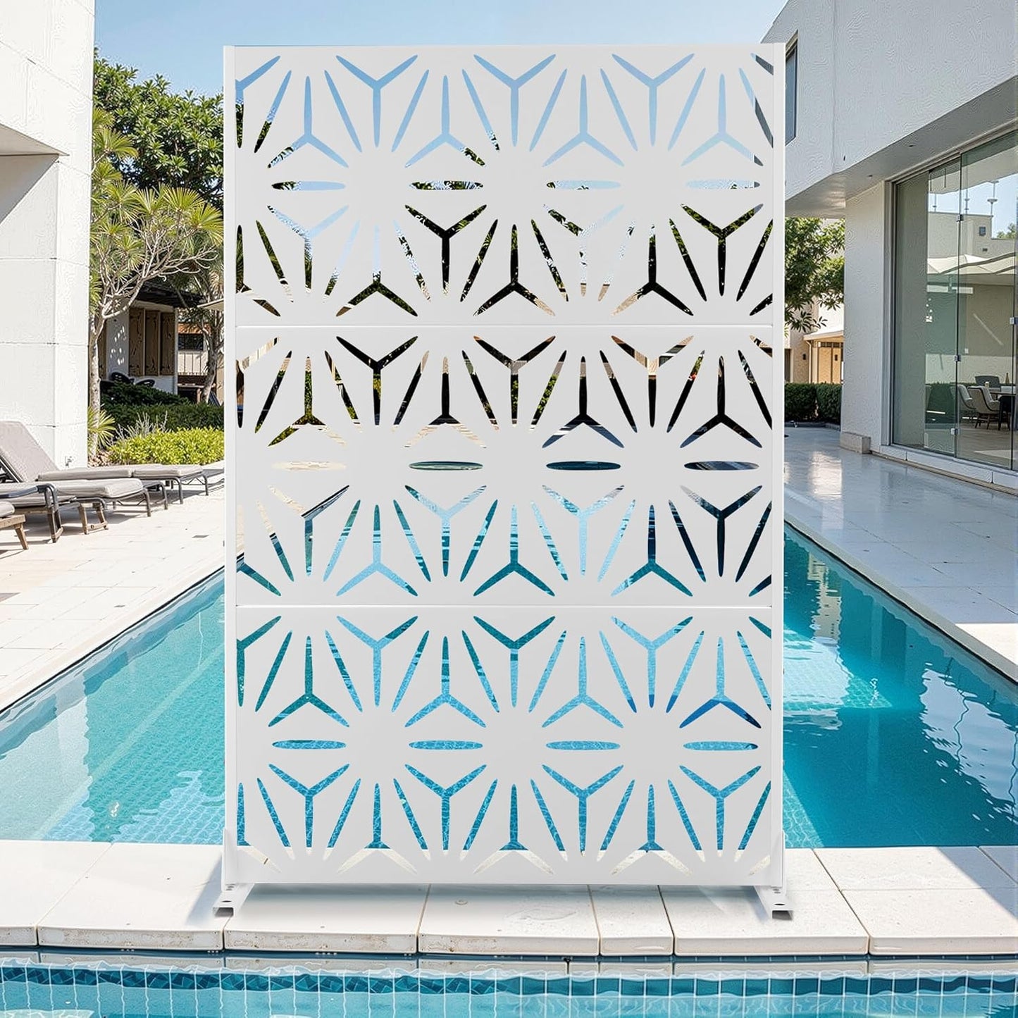 Metal Privacy Screen for Outdoor & Indoor Use, Stylish Panels