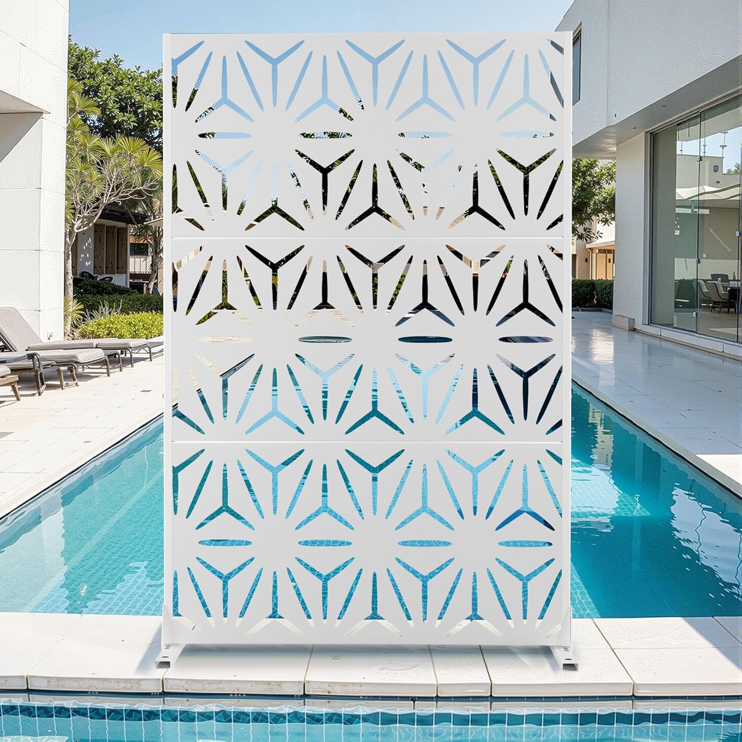 Metal Privacy Screen for Outdoor & Indoor Use, Stylish Panels