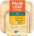Compostable Palm Leaf Square Plates 7 & 10 in (200 Count)