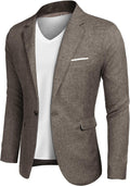 COOFANDY Men's Slim Fit One Button Blazer - Lightweight Casual Sport