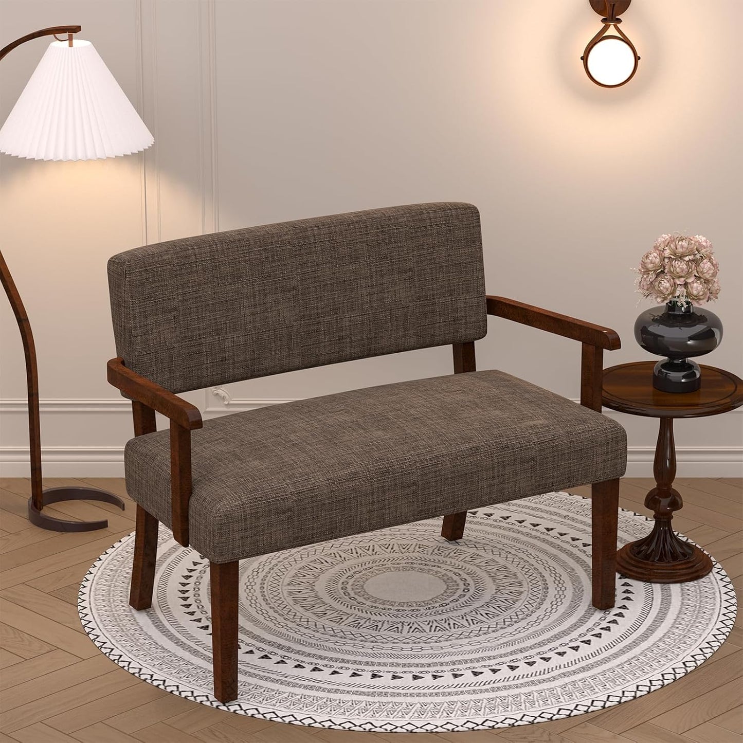 Cozy 2-Seat Arm Chair in Soft Brown for Versatile Living