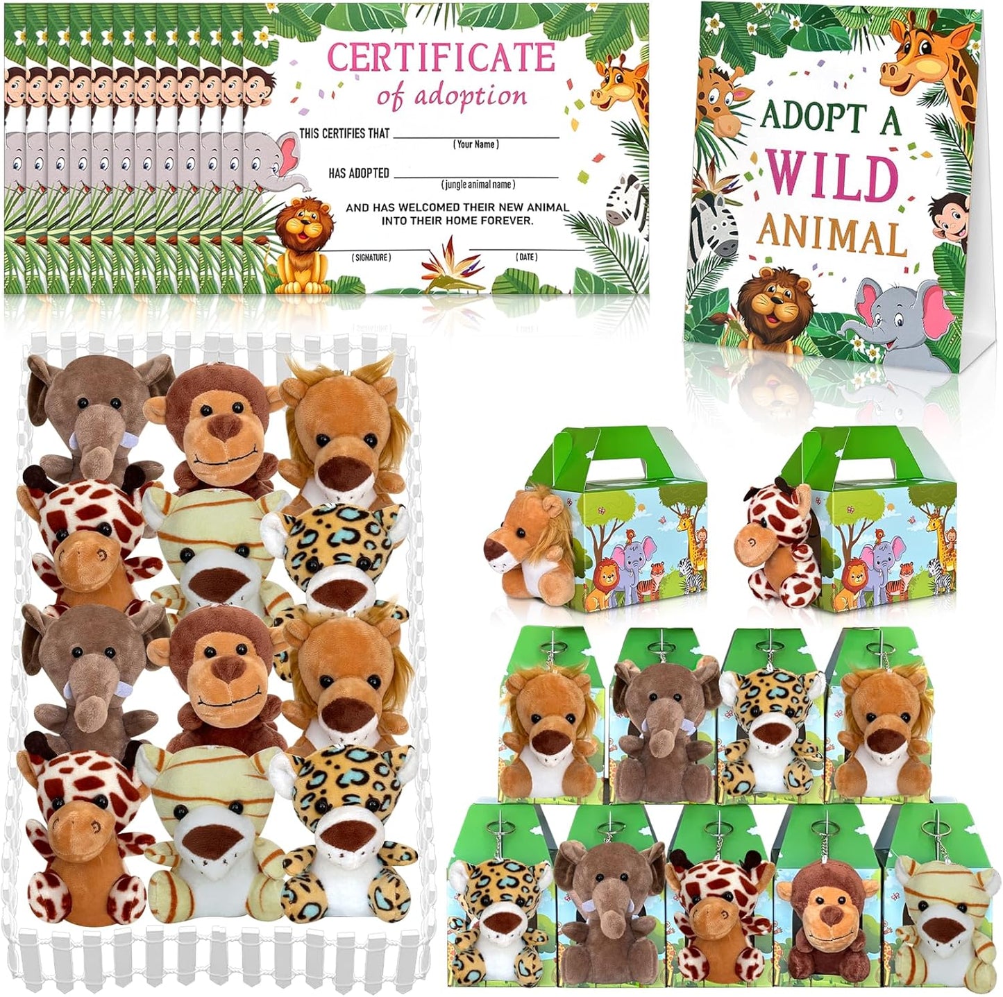 38 Pcs Safari Jungle Party Favors for Animal Lovers and Kids