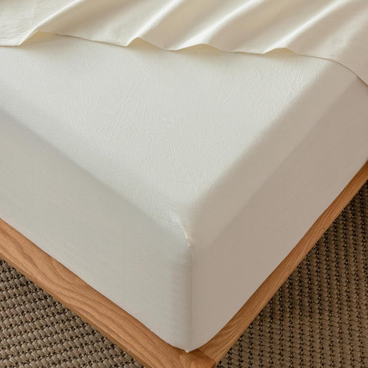 MooMee Fitted Bottom Sheet 100% Washed Cotton for Comfort